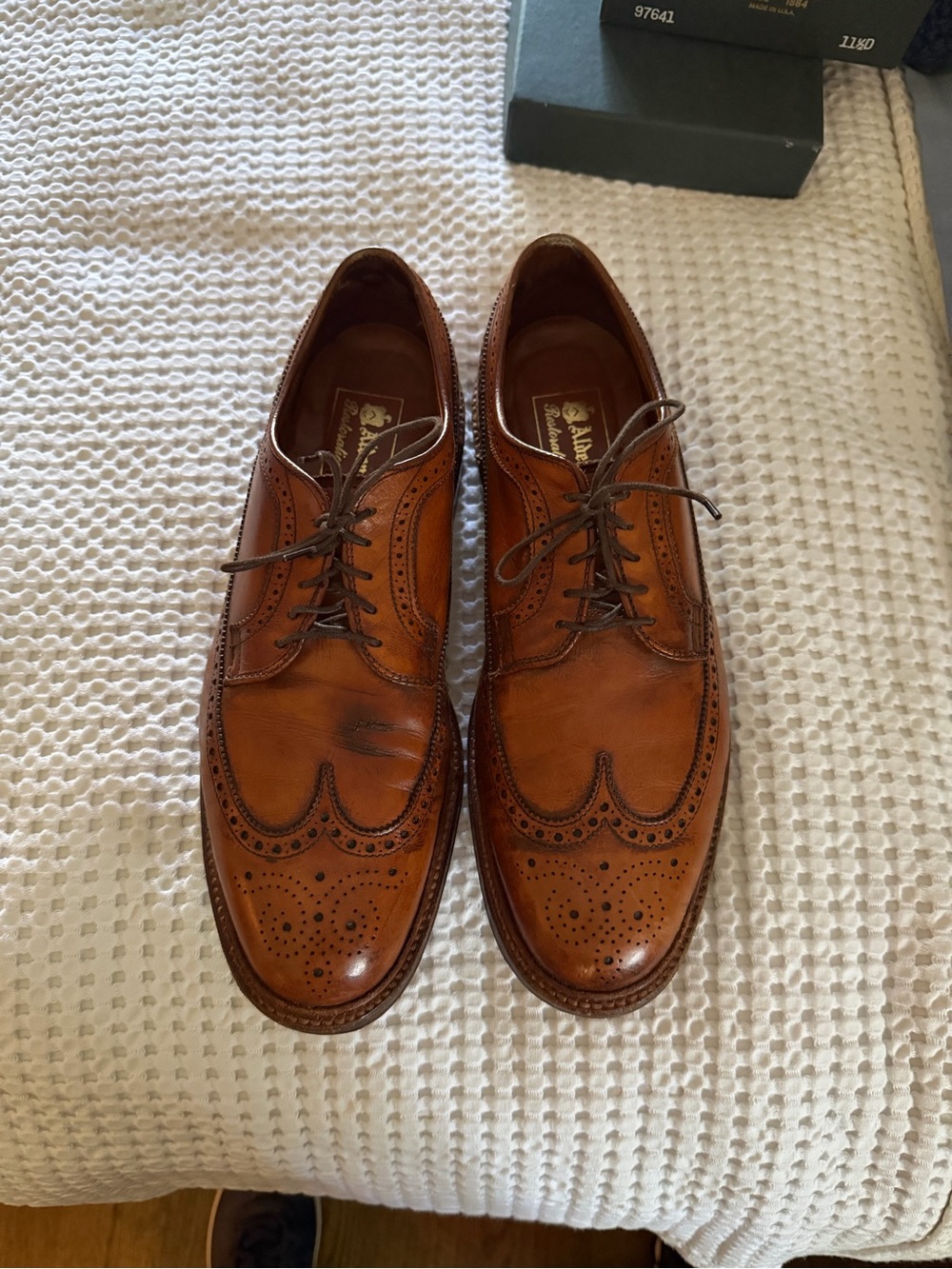 Alden Tan/Brown Full-Brogue Leather Derby